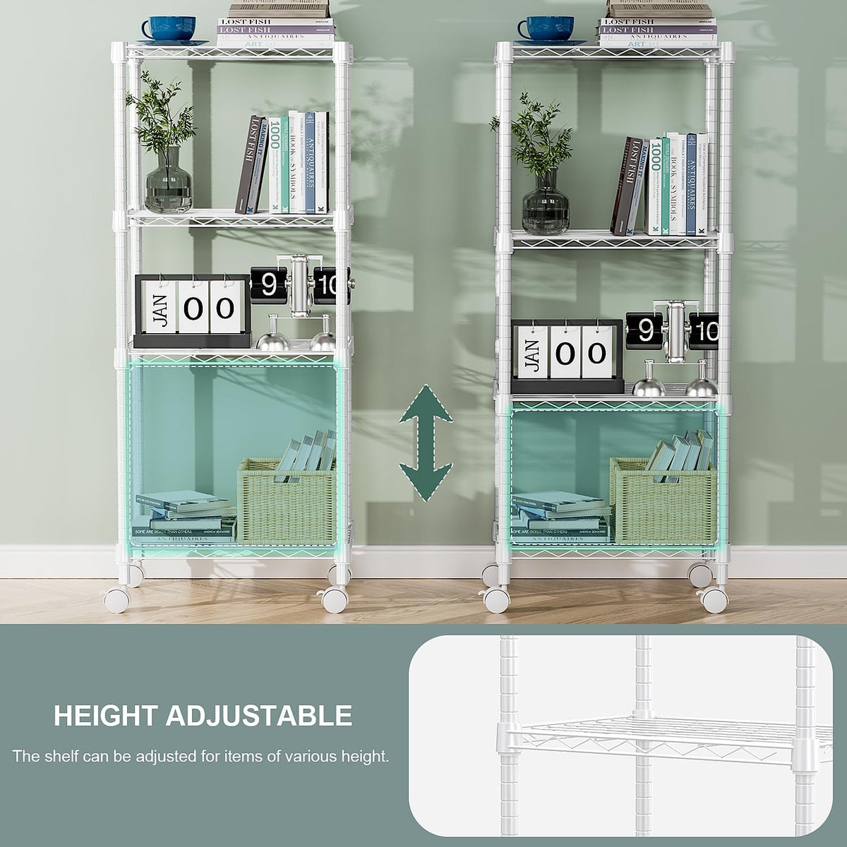 MZG Wire Storage Shelving Unit, 5 Tier