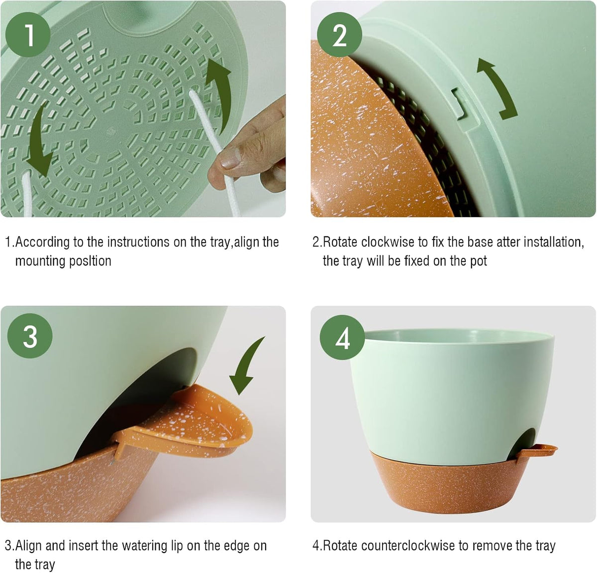 UOUZ Self-Watering Pots, 12 in, Black