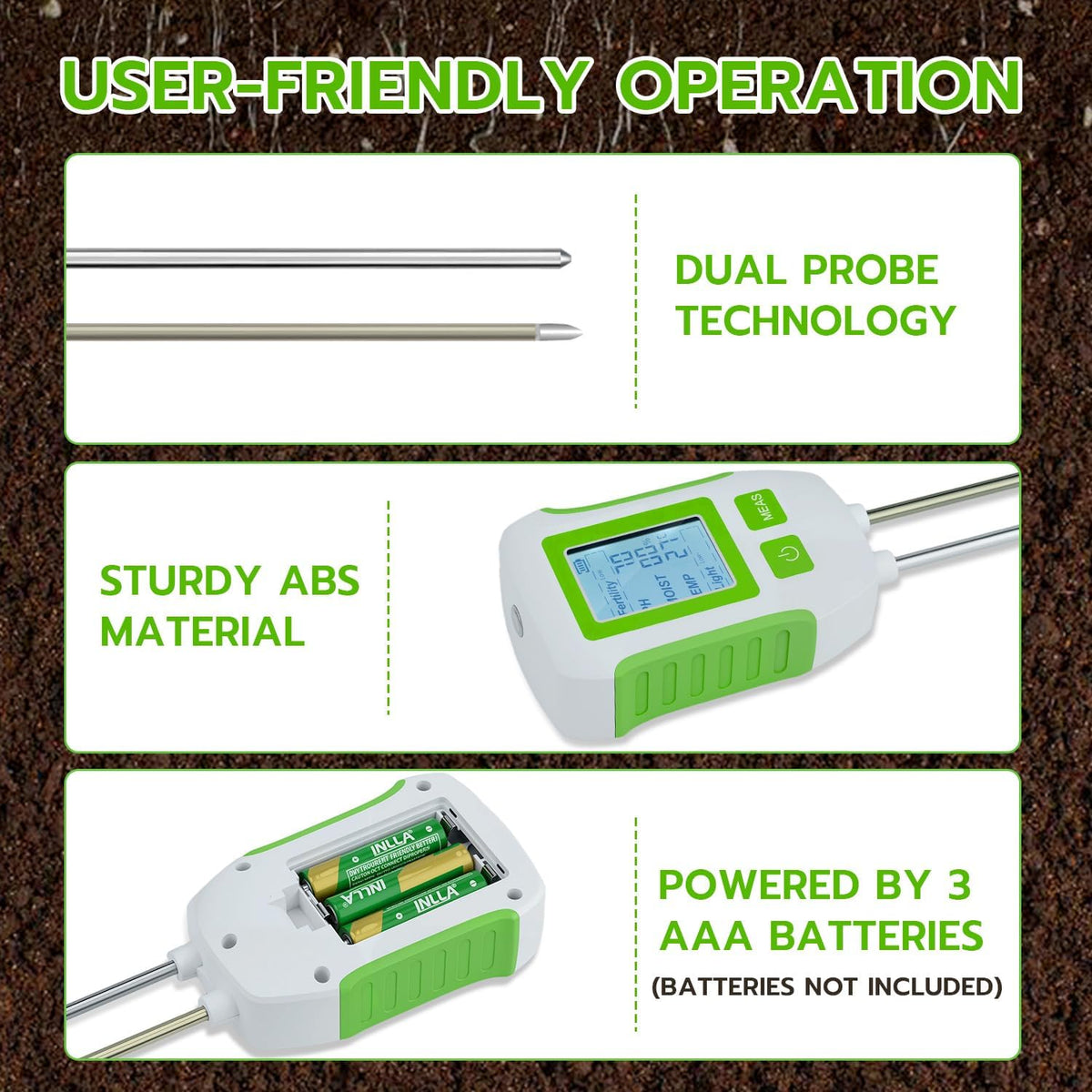 Mcbazel 5-in-1 Digital Soil Meter