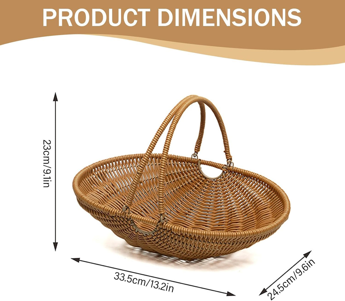 Premium PP Woven Harvest Basket with Foldable Handles