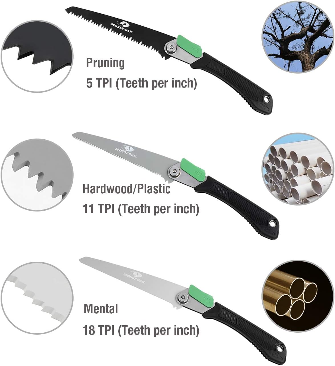 MOSSY OAK Folding Pruning Saw, 3-in-1