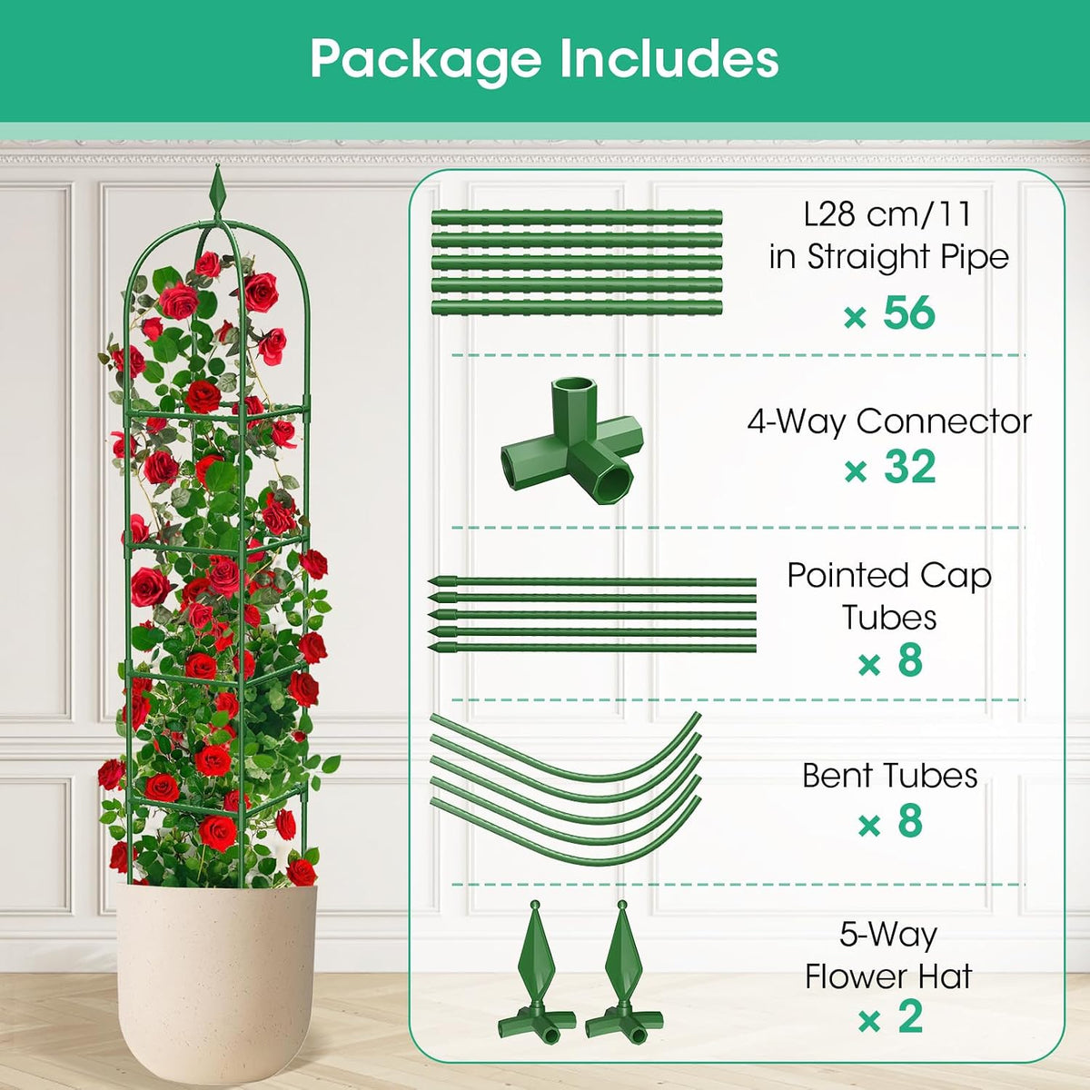 Garden Obelisk Trellis, 2 Pack, 180 cm