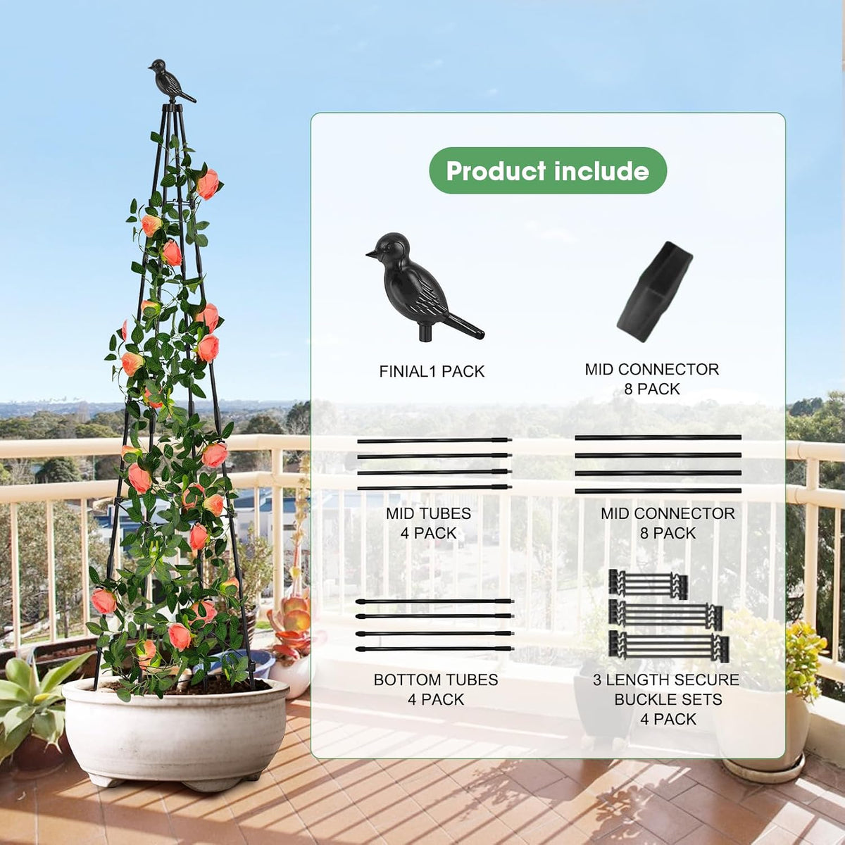 Adjustable Plant Trellis, 2 Pack, 65 in
