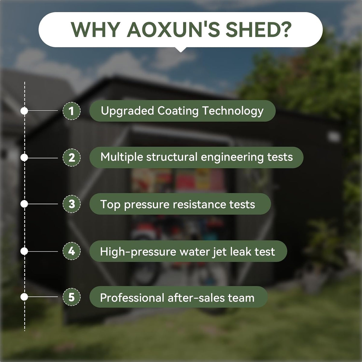 Aoxun Metal Garden Shed, 2.8 x 2.2 m