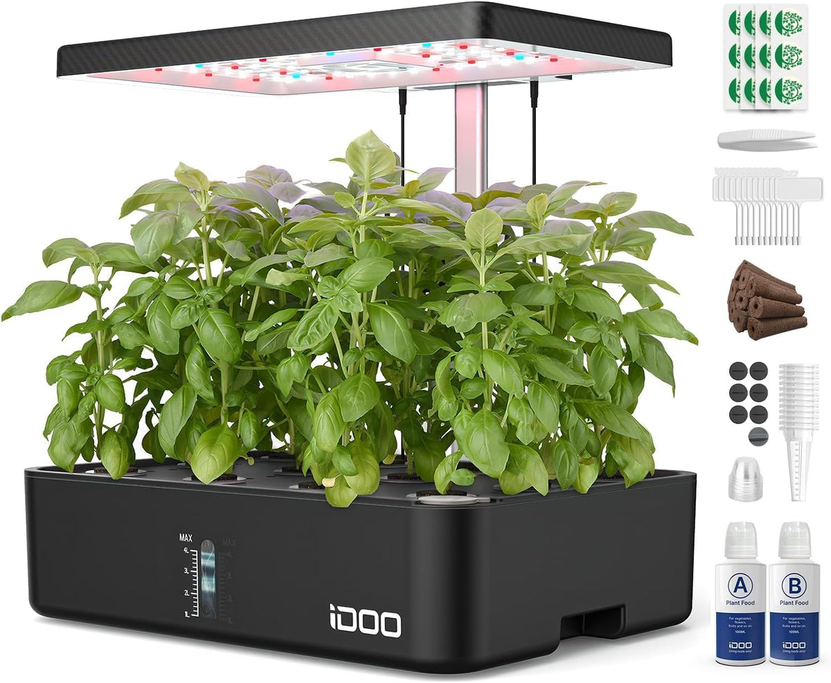 iDOO 12-Pod Hydroponic Growing System with LED Light