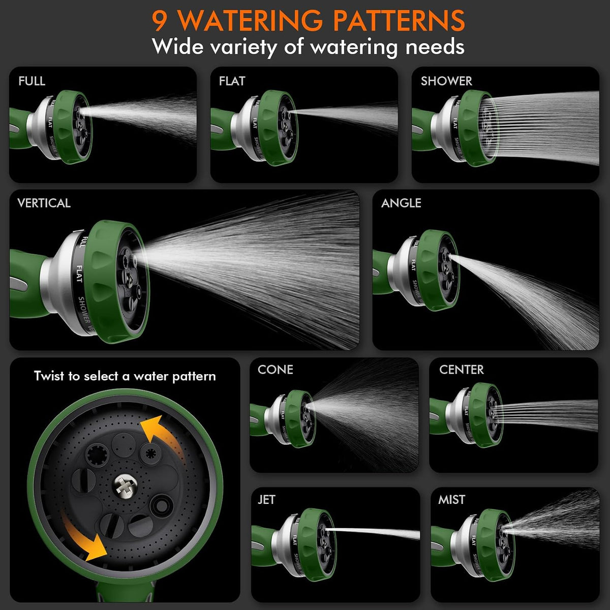 RESTMO Garden Hose Nozzle, 9 Patterns