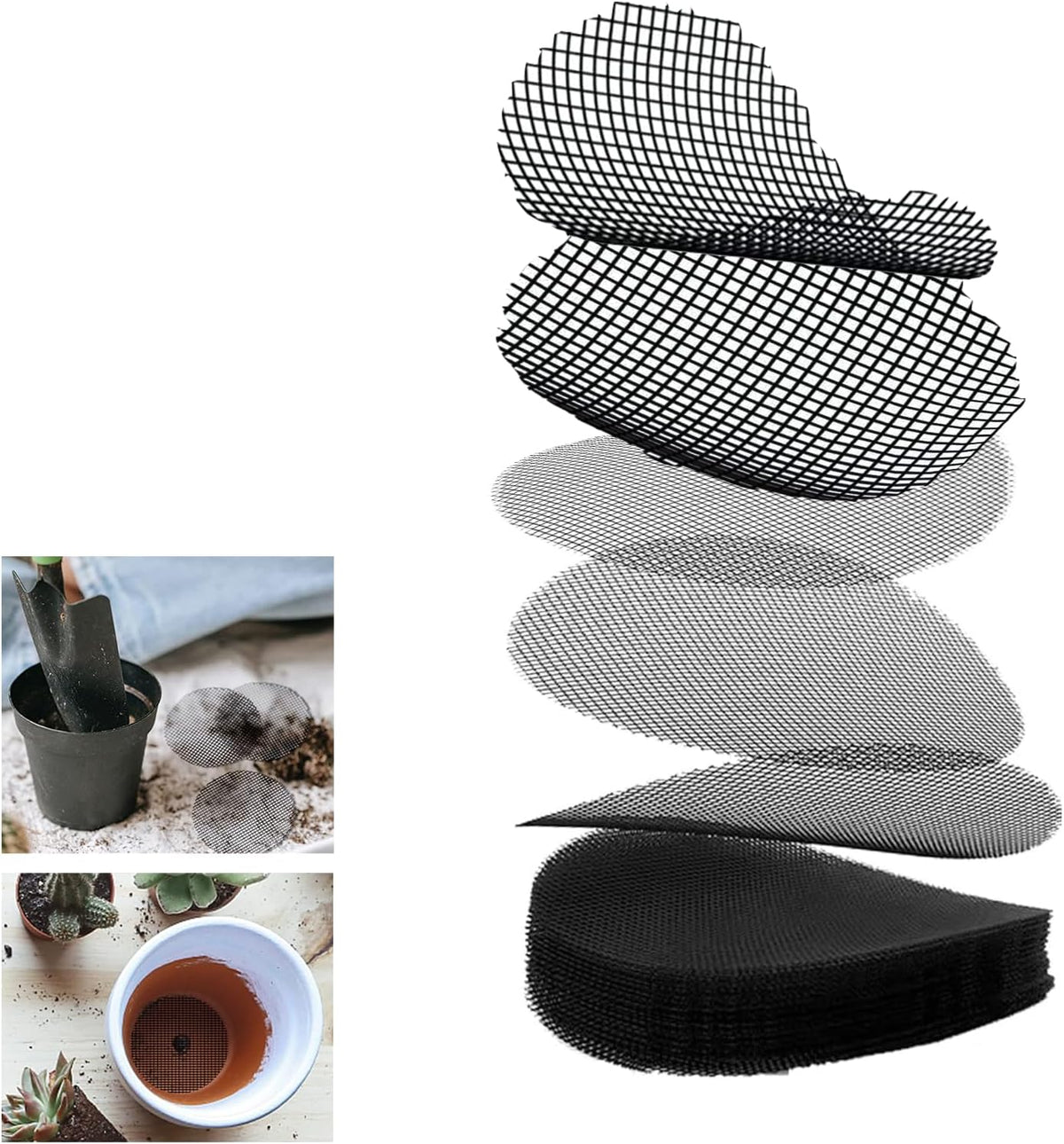 Flower Pot Drainage Mesh, 10 cm, 50 Pack