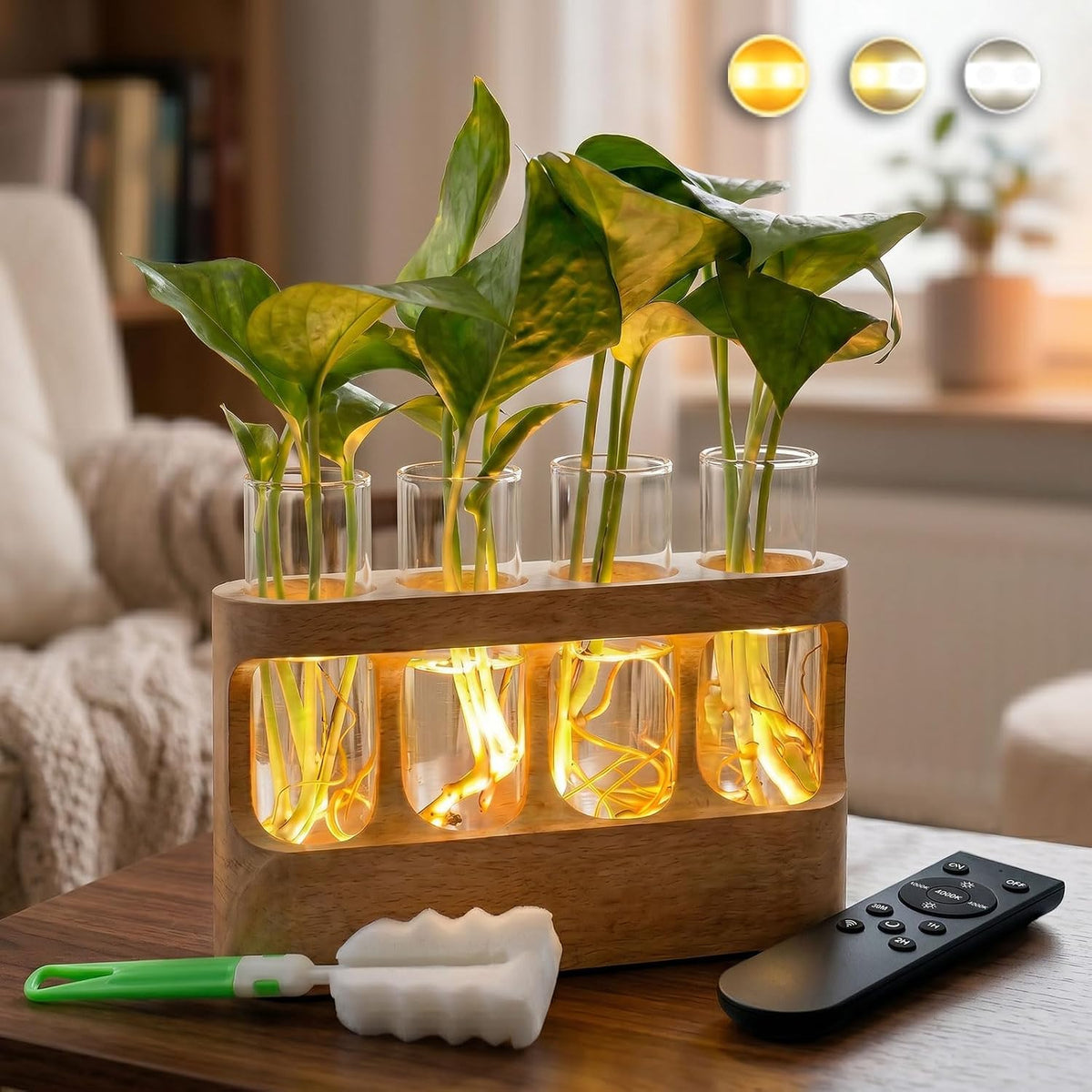 LED Plant Propagation Station, 4 Vases