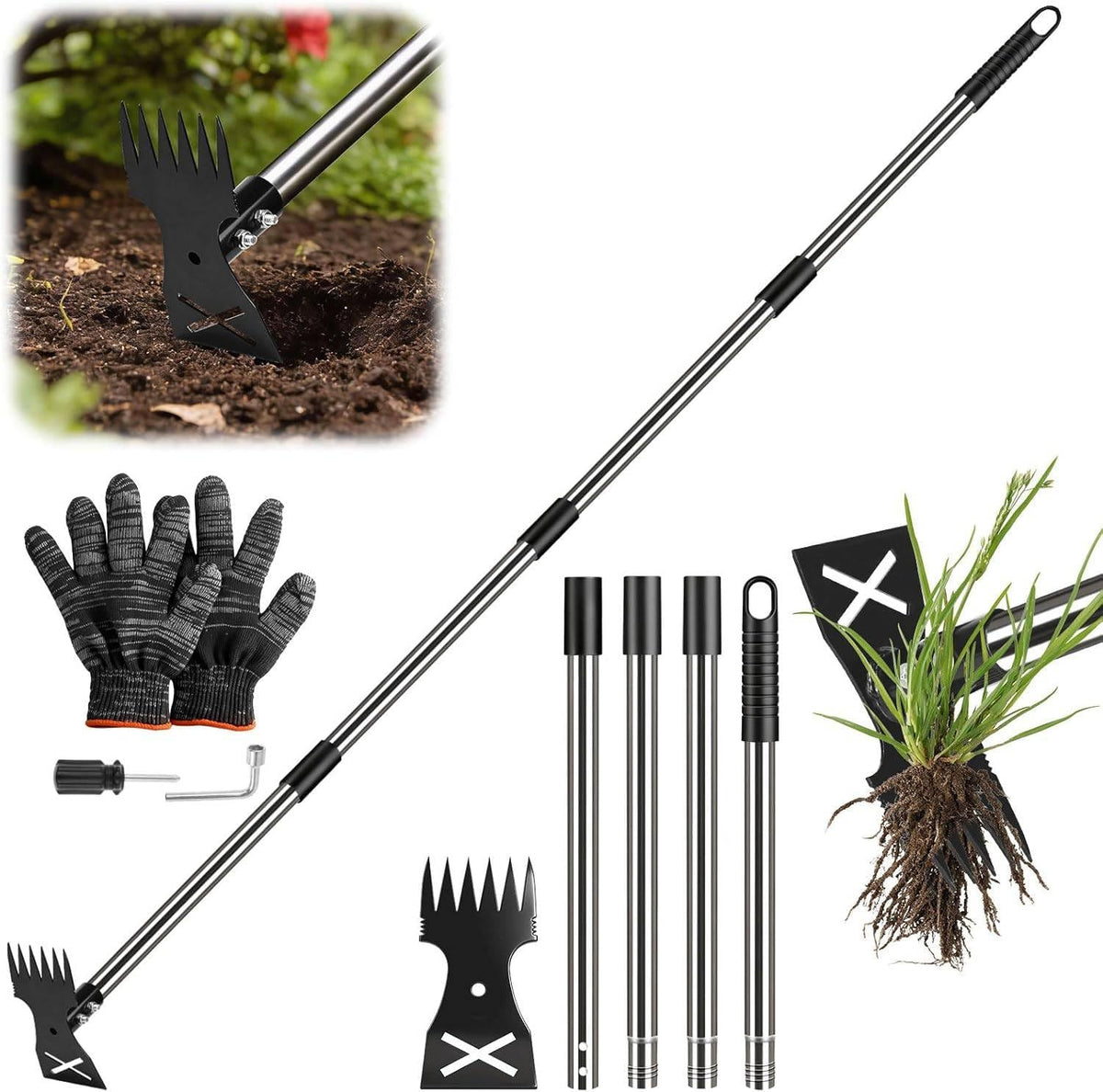 Long-Handle Weed Puller, 150 cm