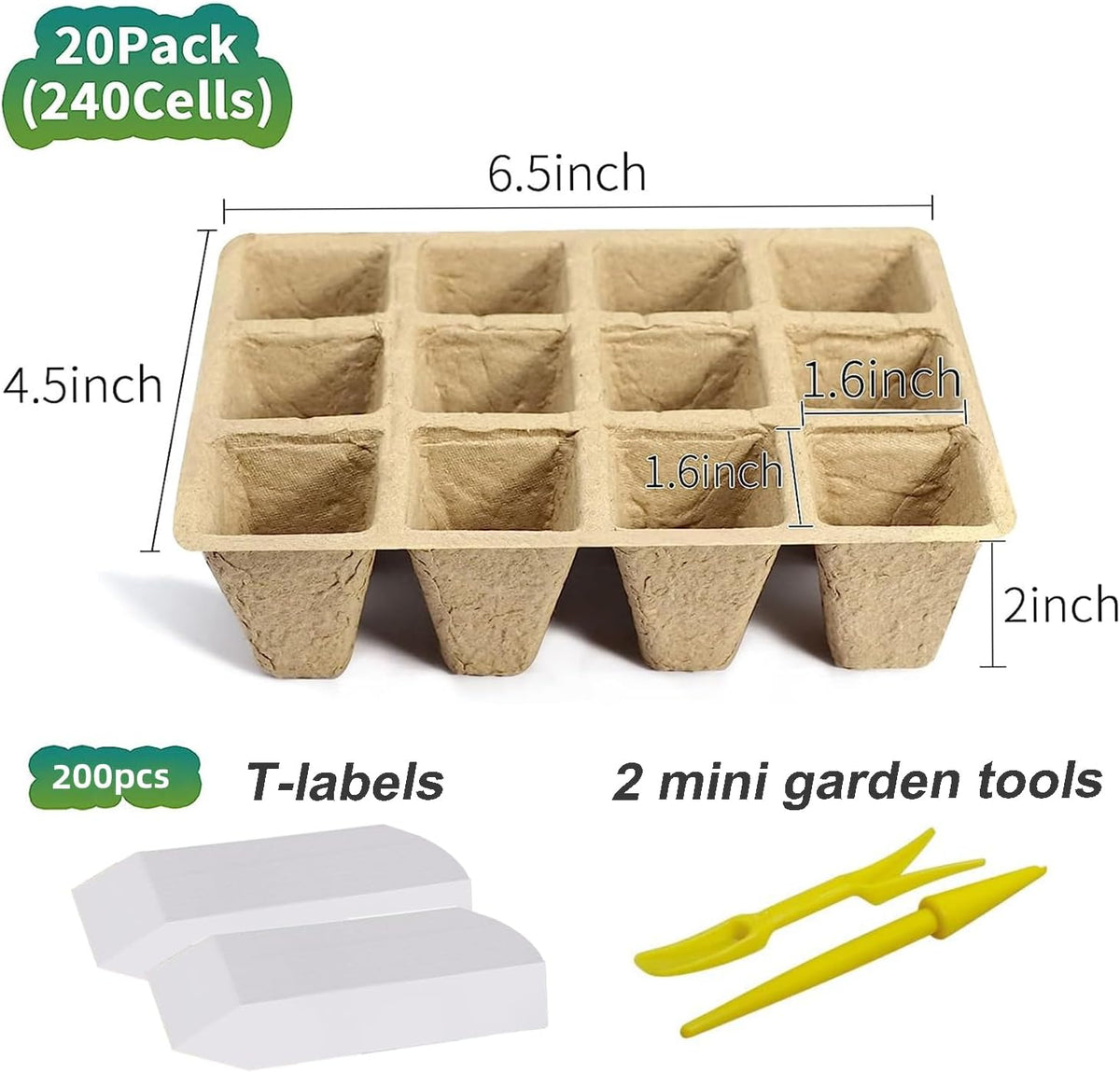 Seed Starter Trays, 20 Pack, 240 Cells