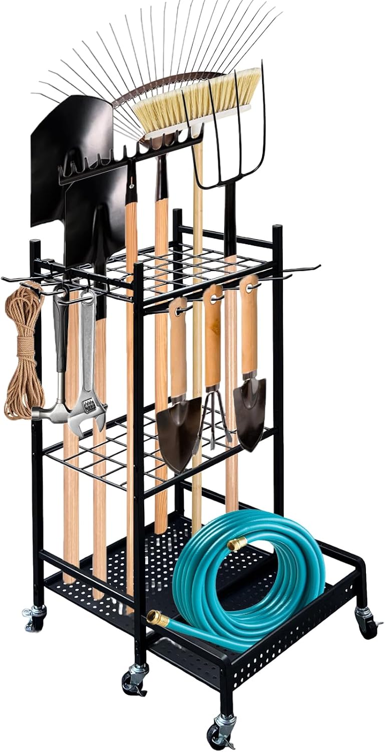 Garden Tool Organiser with Wheels