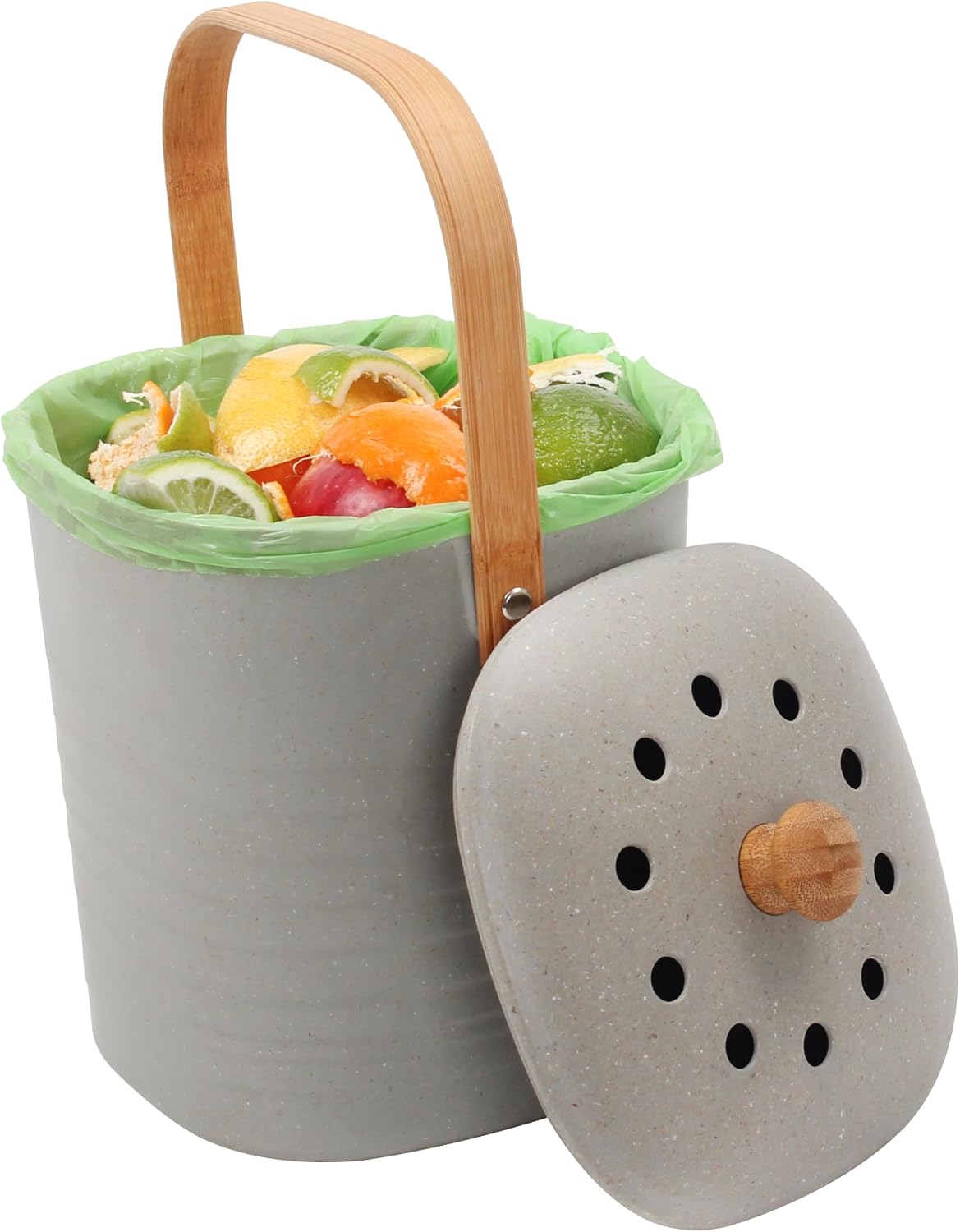 Eco Basics Compost Kitchen Bin, 4 L, Pebble