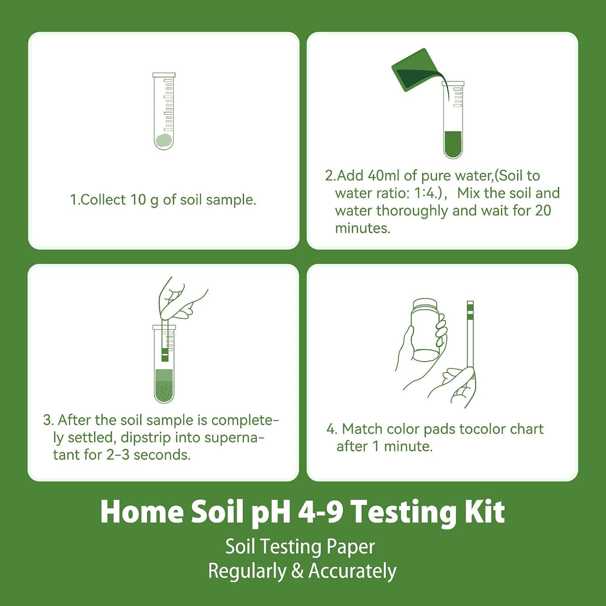 Soil pH Test Strips, 150 Pack, pH 3.5–9
