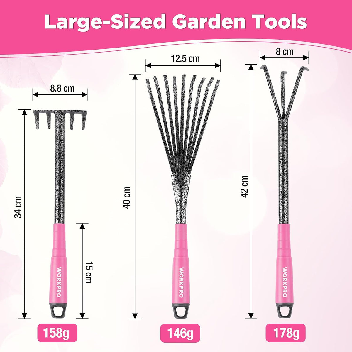 WORKPRO Garden Tool Set, 6 Piece, Green