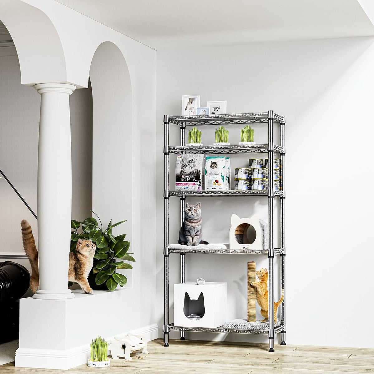MZG Wire Storage Shelving Unit, 5 Tier