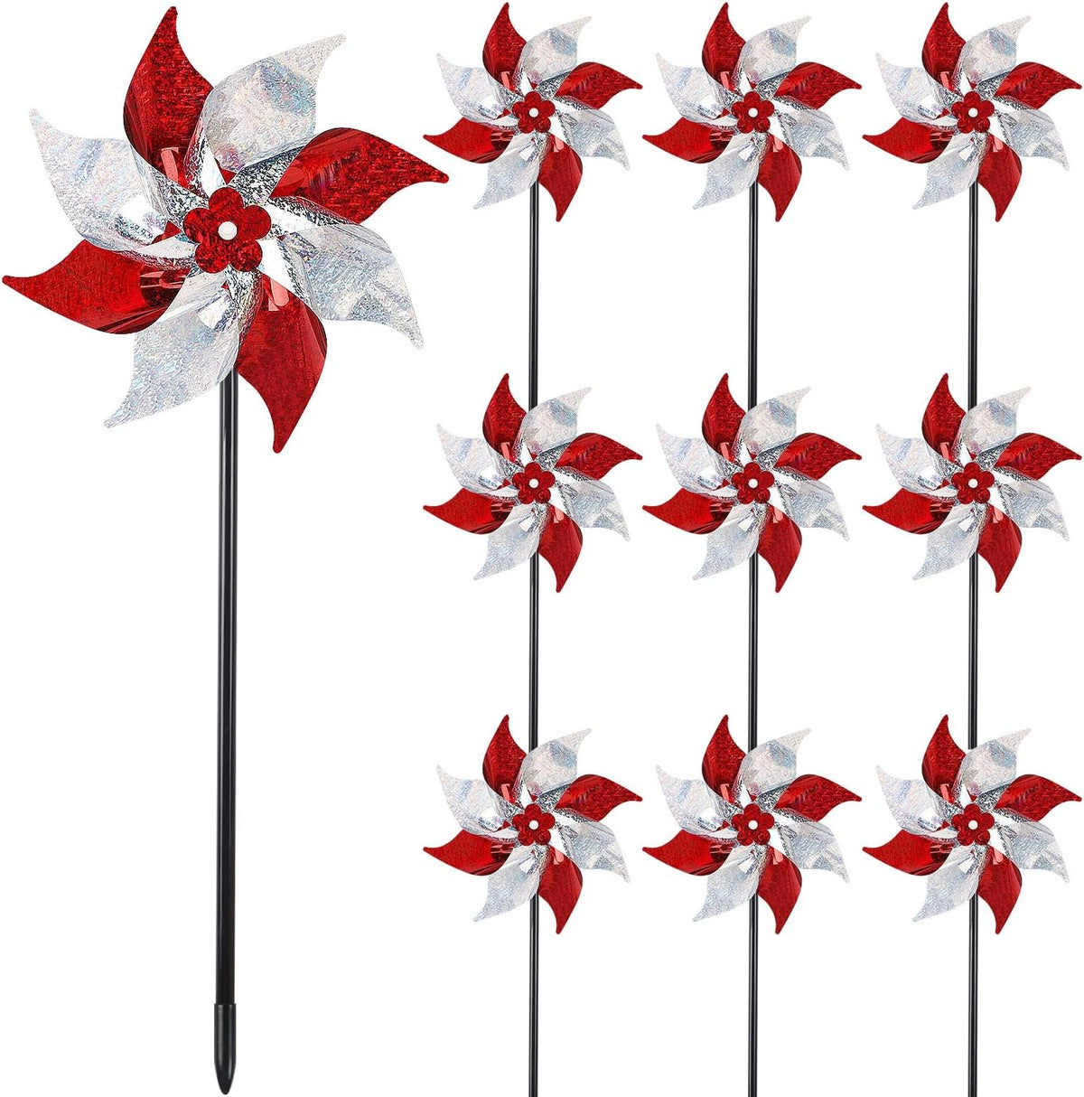 Hausse Reflective Pinwheels with Stakes, 10 Pack