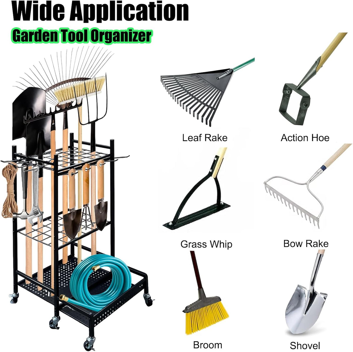 Garden Tool Organiser with Wheels