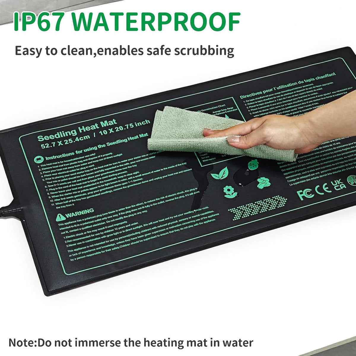 Seedling Heat Mat and Thermostat Combo, 52 x 25 cm