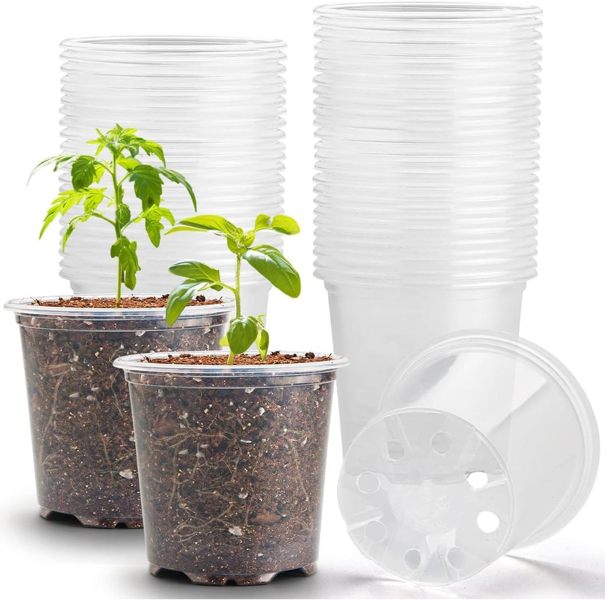 Plastic Nursery Pots, 100 Pack, 4 in