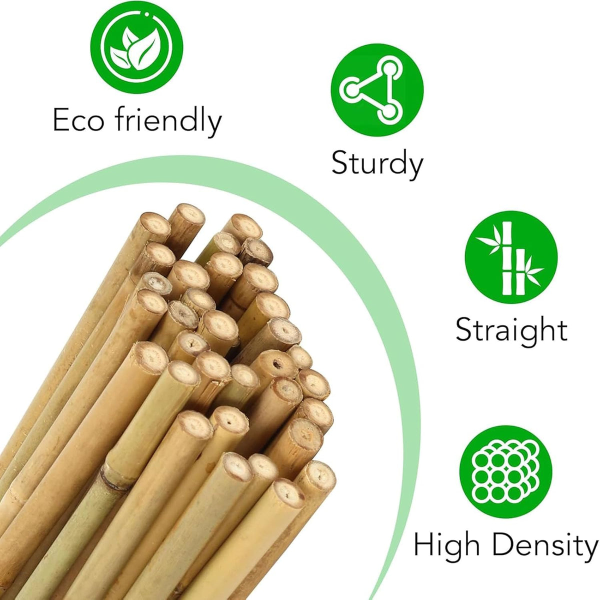 Bamboo Plant Stakes with Twist Ties, 20 Pack, 45 cm