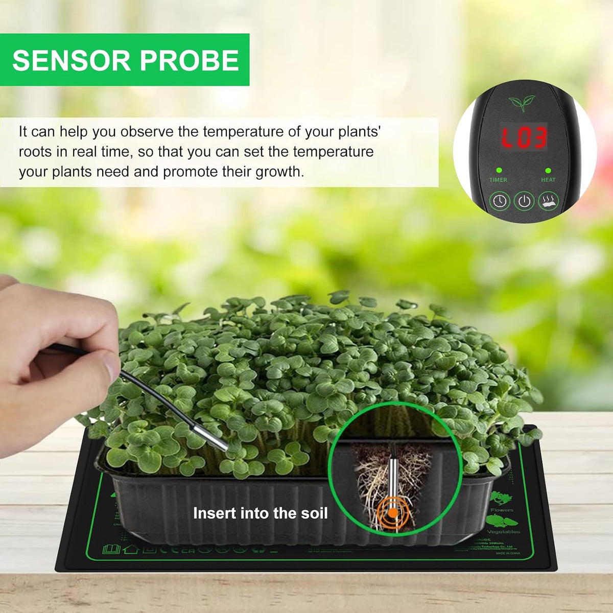 Seedling Heat Mat and Thermostat Combo, 25 x 50 cm