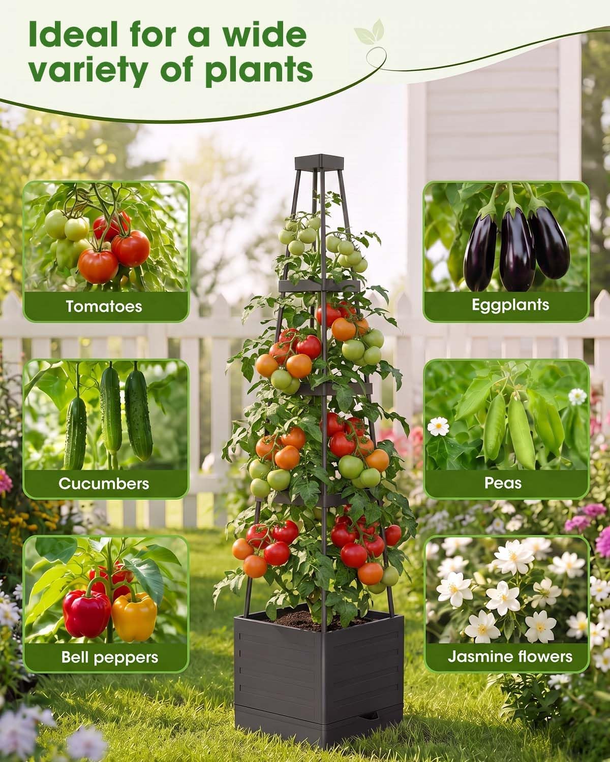 MYMULIKE Raised Garden Beds with Trellis, 2 Pack