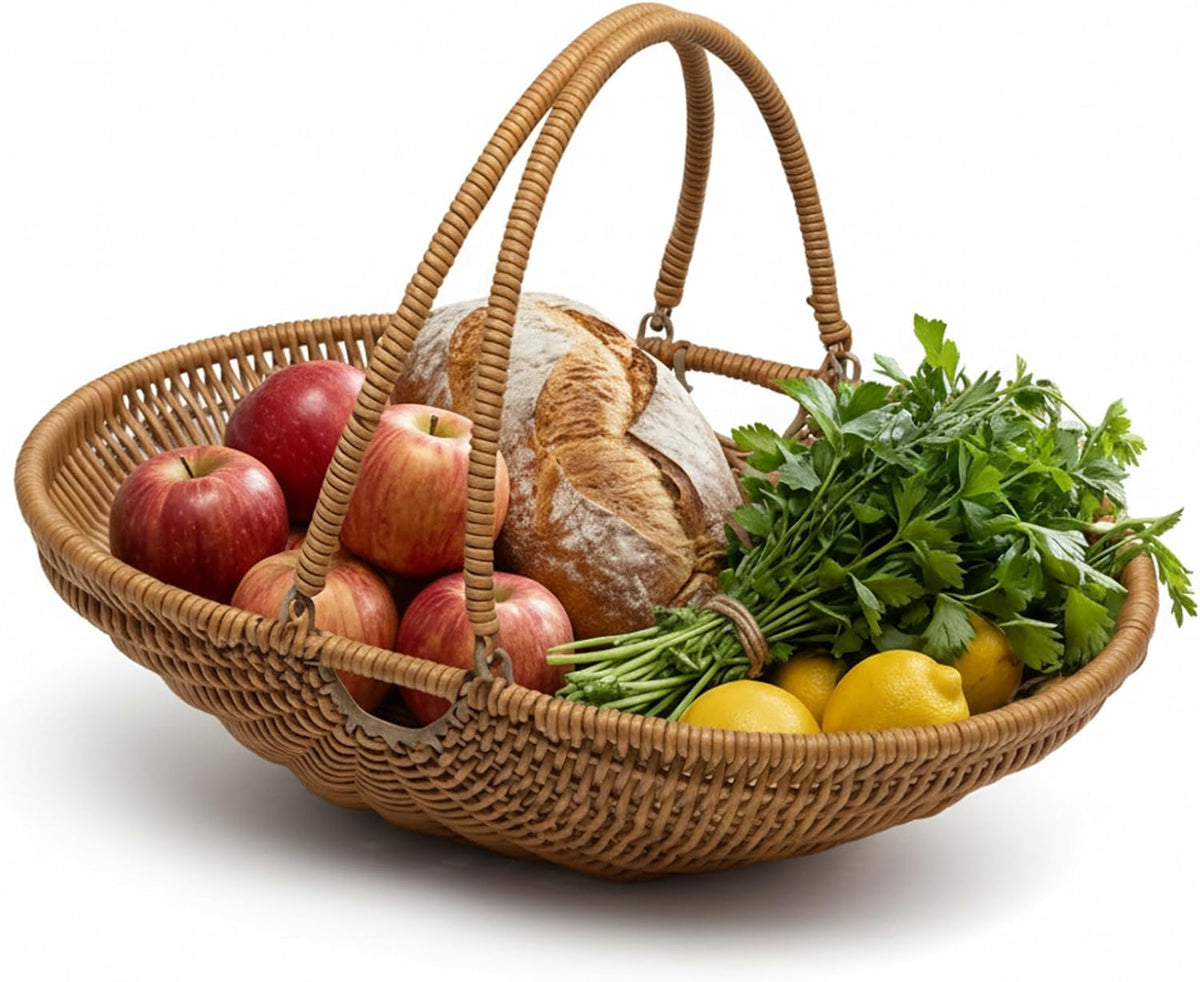 Premium PP Woven Harvest Basket with Foldable Handles