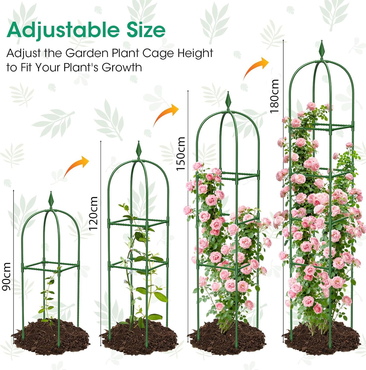 Garden Obelisk Trellis, 2 Pack, 180 cm