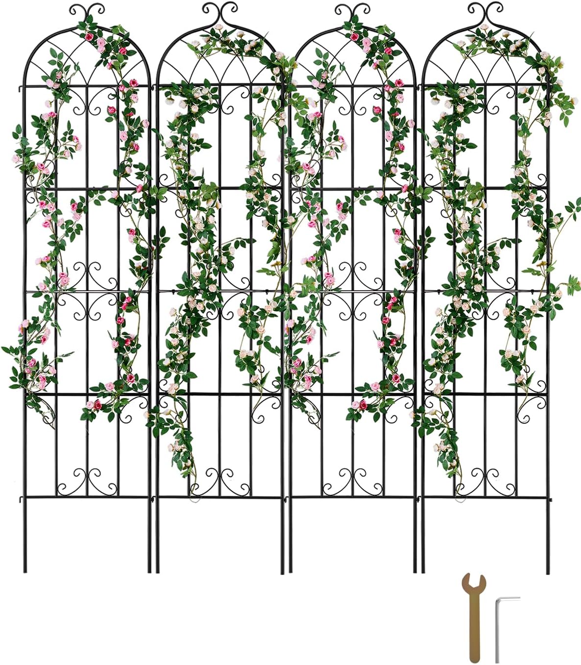 VEVOR Metal Garden Trellis, 4 Pack, 87 x 20 in