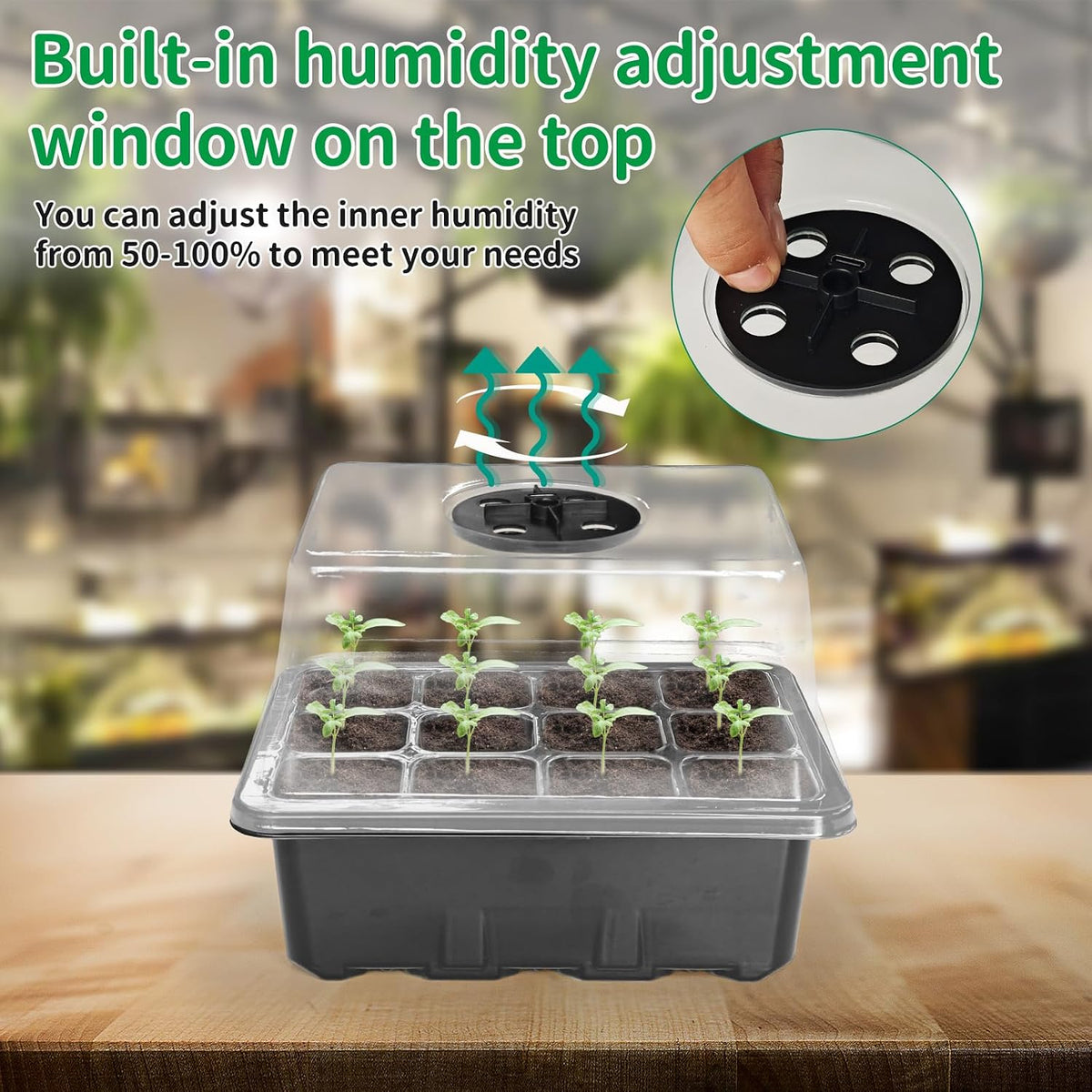 Seed Starter Tray with Heat Mat and Grow Light