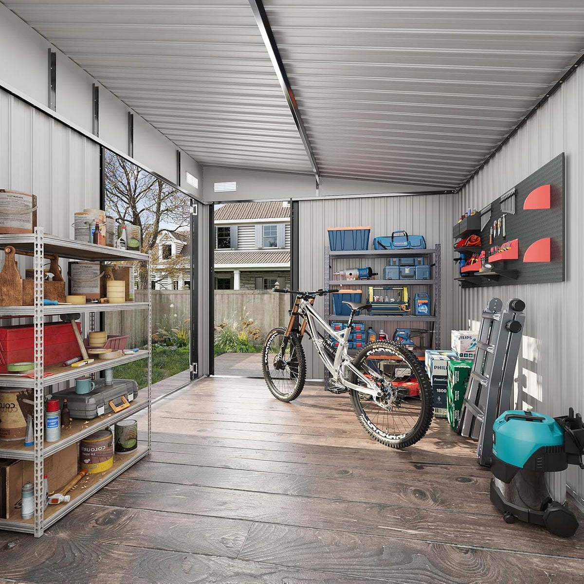 Aoxun Metal Garden Shed, 2.8 x 2.2 m