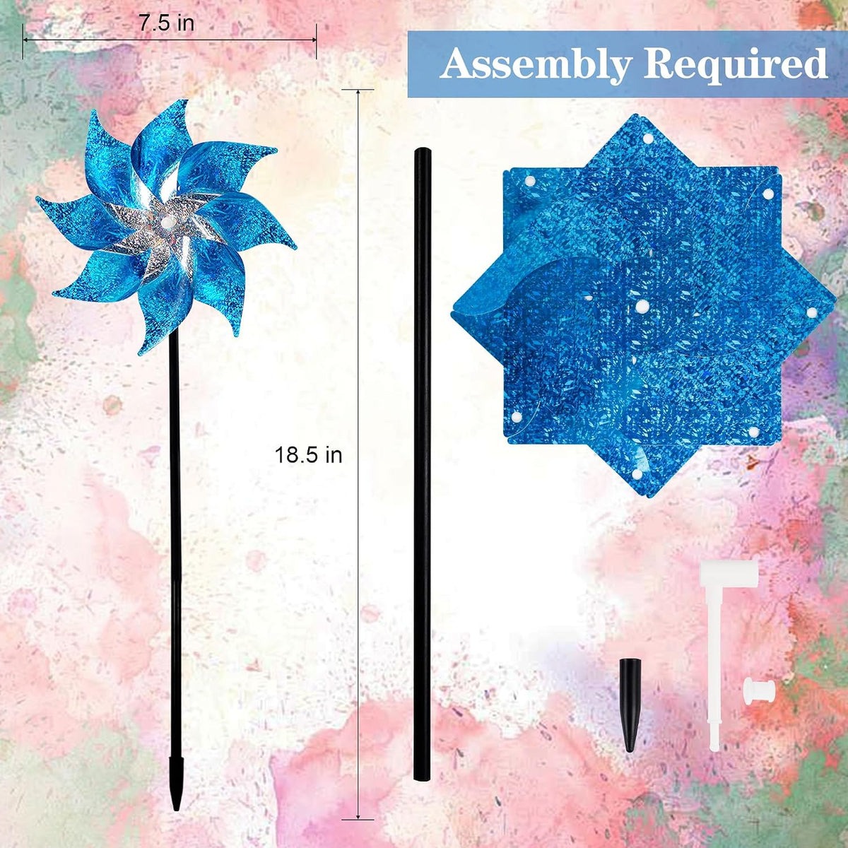 Hausse Reflective Pinwheels with Stakes, 10 Pack