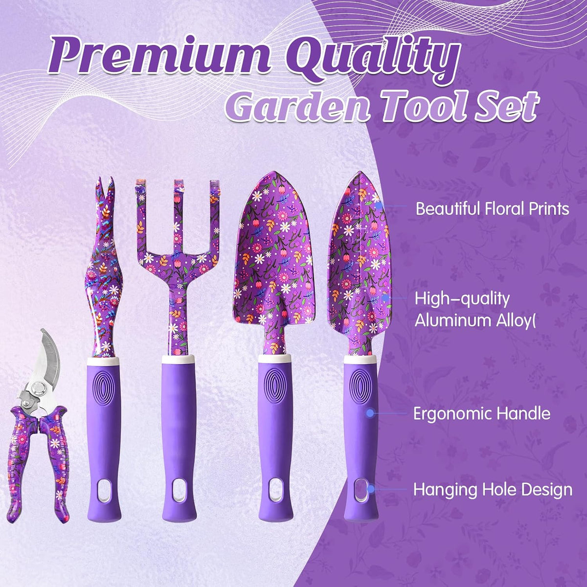 Gardening Tool Set with Bag, 14 Piece