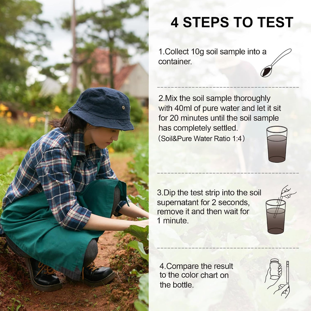 Soil pH Test Strips, 125 Pack, pH 3–9