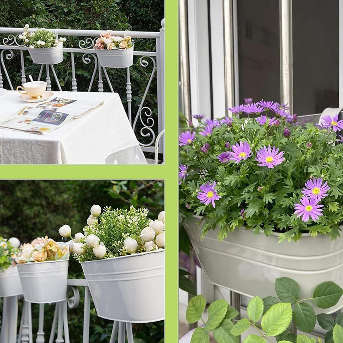 Balcony Railing Planters, 4 Pack