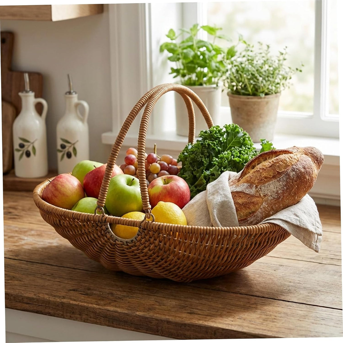 Premium PP Woven Harvest Basket with Foldable Handles