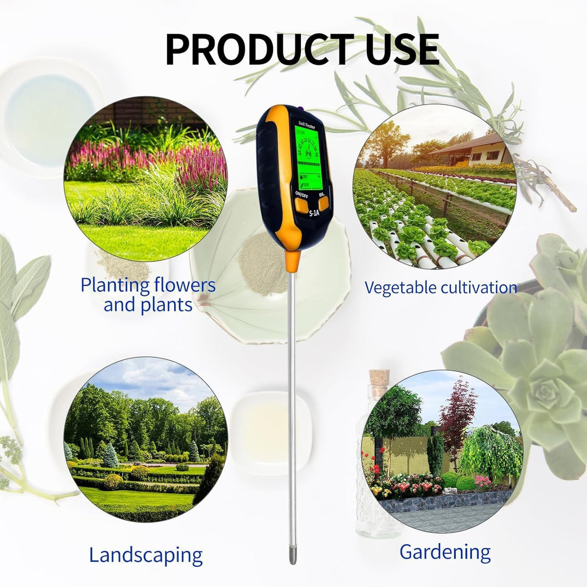 4-in-1 Soil pH & Moisture Meter