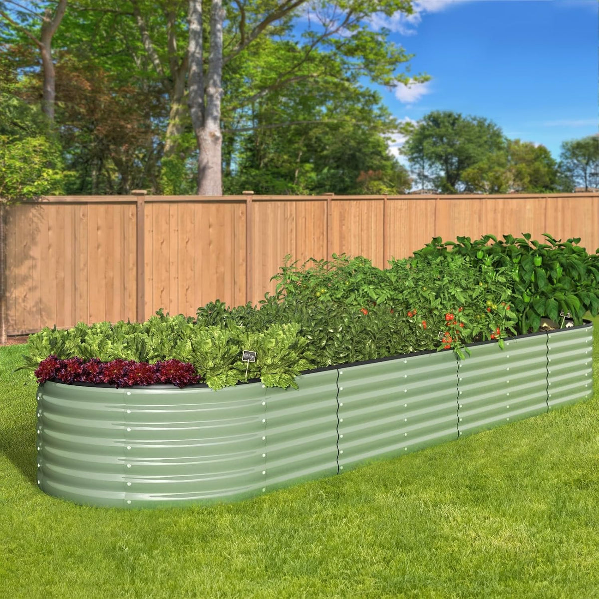 Livsip Galvanised Raised Garden Bed, 240 x 80 x 56 cm