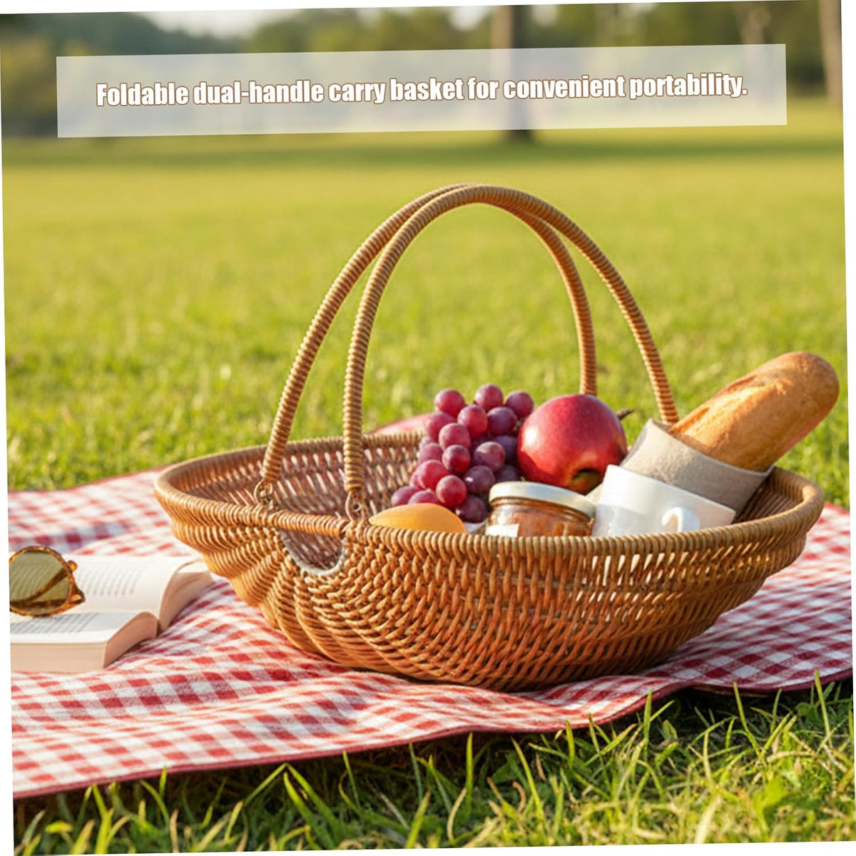 Premium PP Woven Harvest Basket with Foldable Handles
