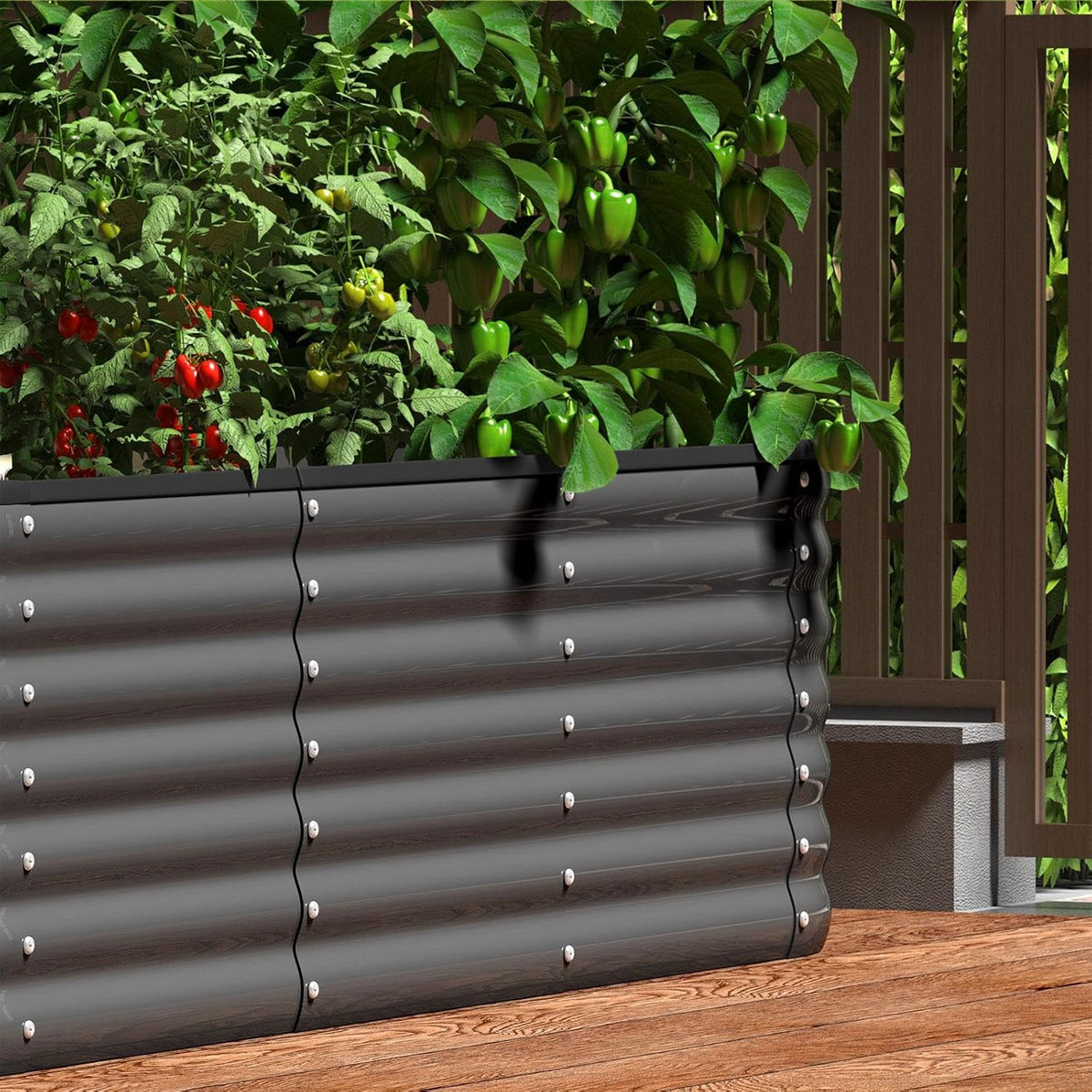 Livsip Galvanised Raised Garden Bed, 240 x 80 x 56 cm