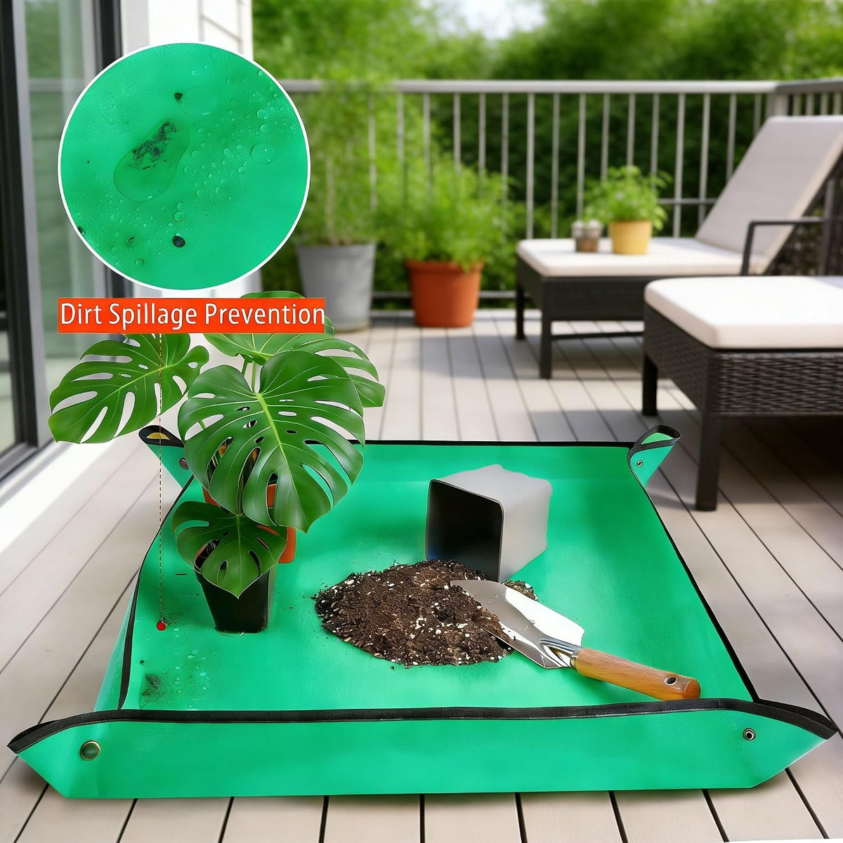 Waterproof Potting Mat with Snap Buttons, Orange