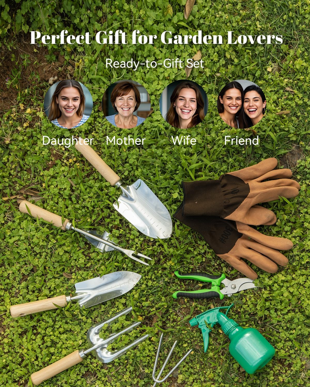 VerdantVibes Garden Tool Set, 9 Piece