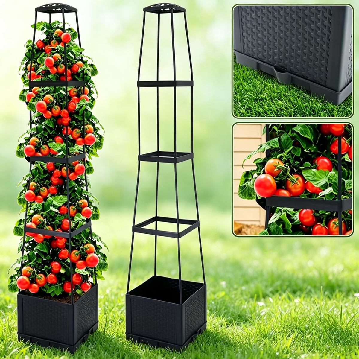 Raised Garden Bed Planter Box with Trellis