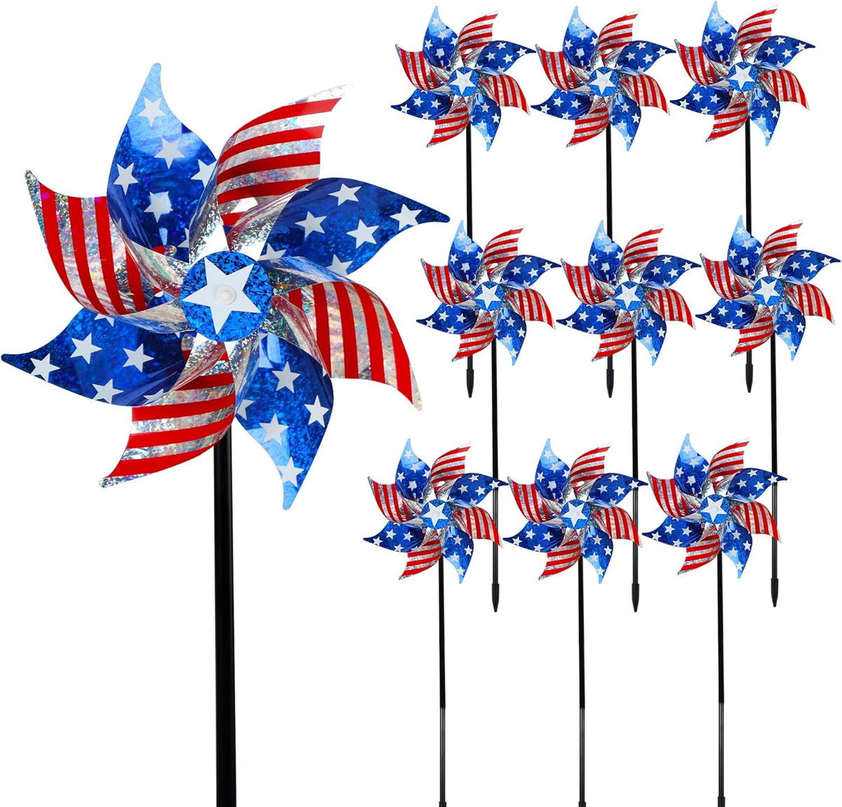 Hausse Reflective Pinwheels with Stakes, 10 Pack