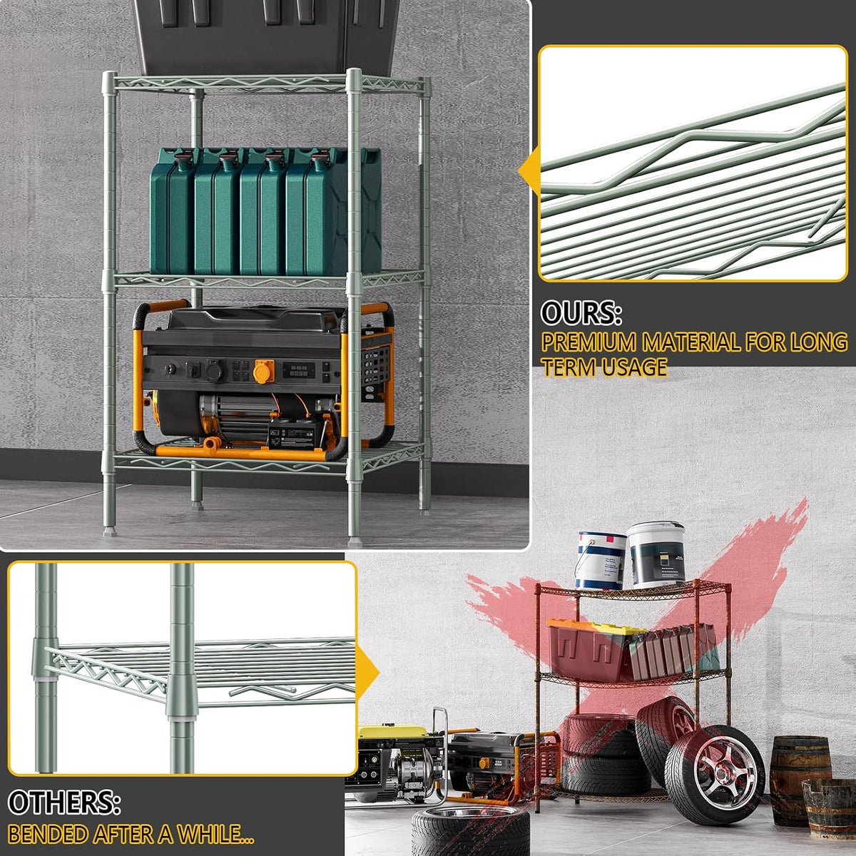 MZG Wire Storage Shelving Unit, 5 Tier