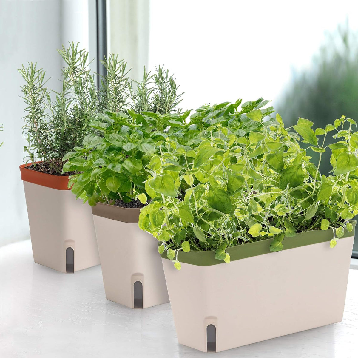 Amazing Creation Large Self-Watering Window Planters, 3 Pack
