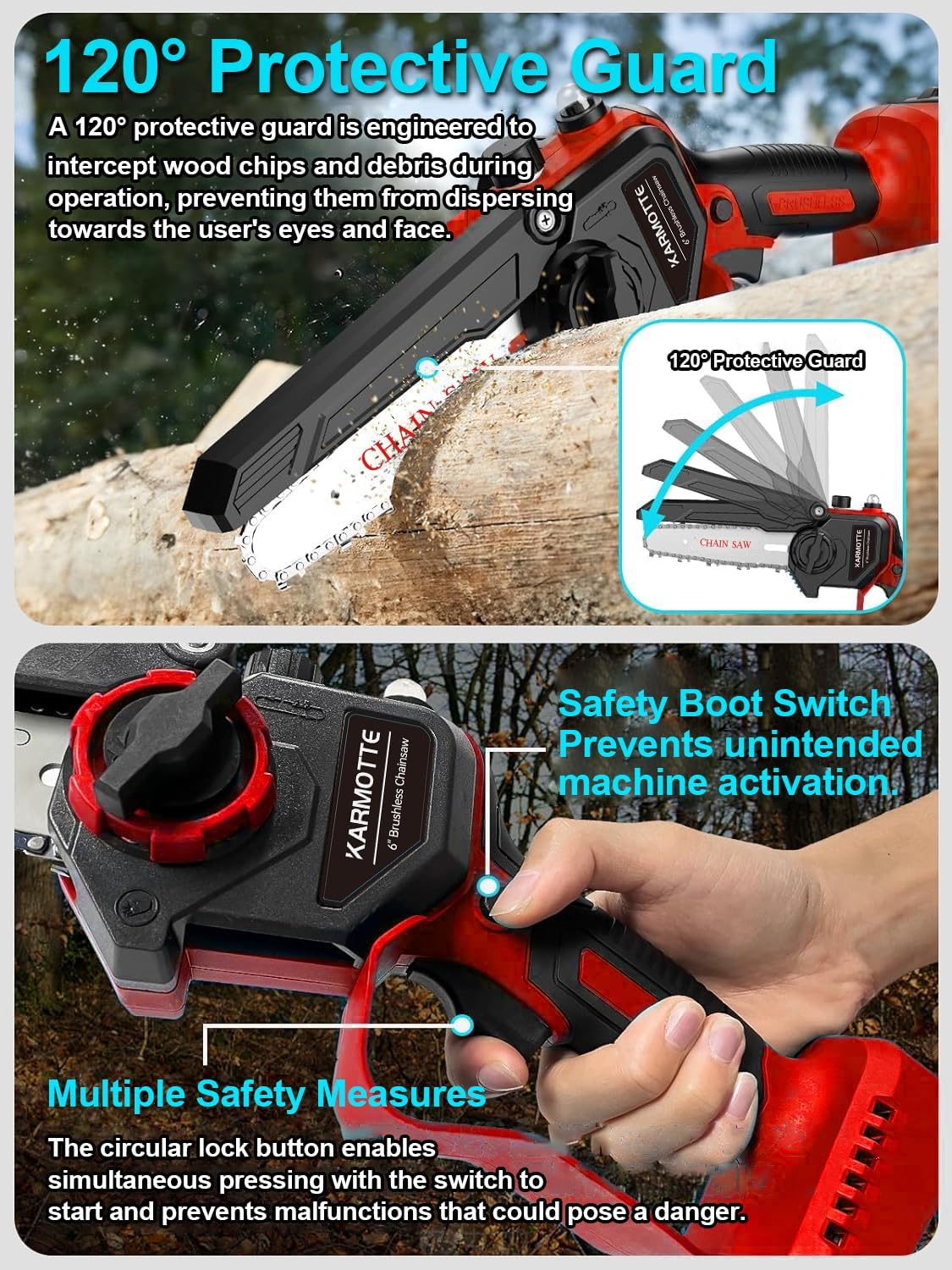 Mini Chainsaw, 6 in, with 2 Batteries