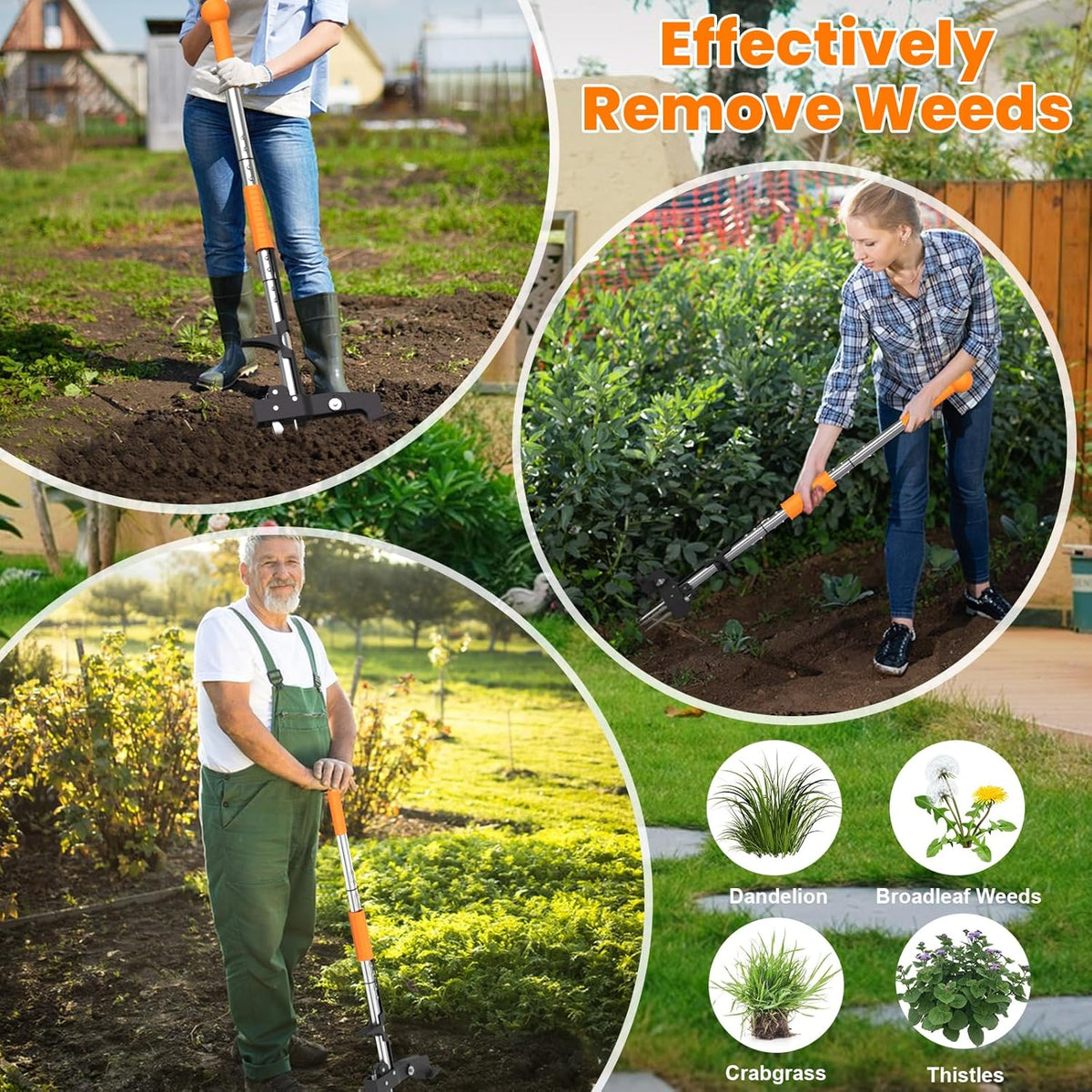 Stand-Up Weed Puller with Long Handle