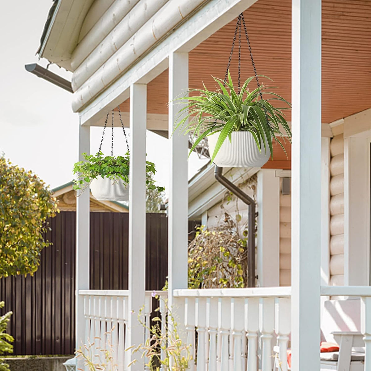 T4U Hanging Plant Pots, 2 Pack, 20 cm