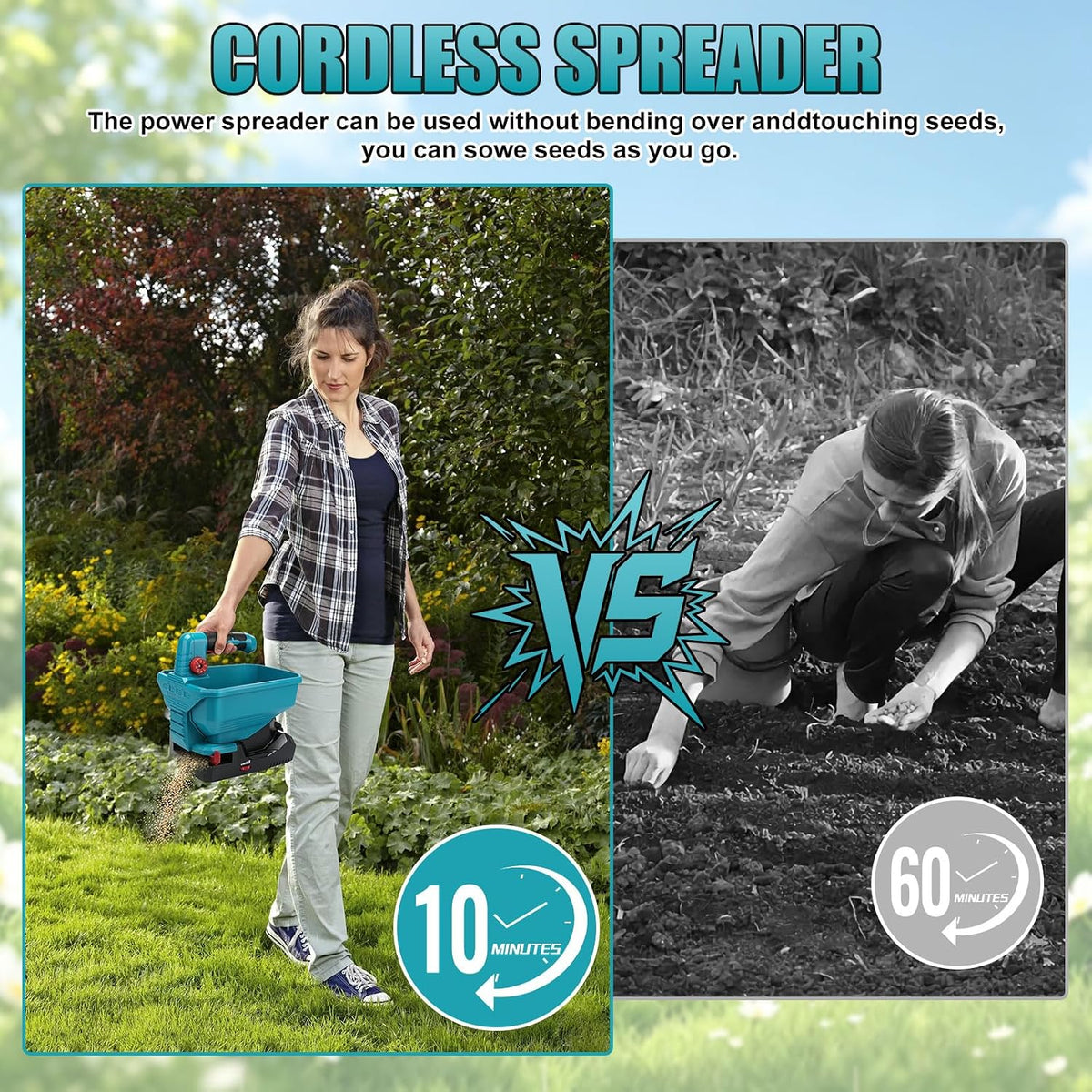 Roadtime Cordless Seed Spreader, 3.3 L, for Makita 18 V